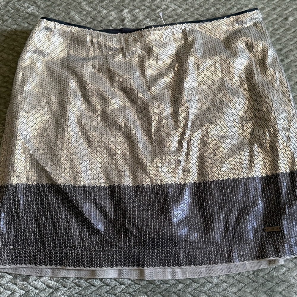 Elegant Sequin Skirt in Silver and Black